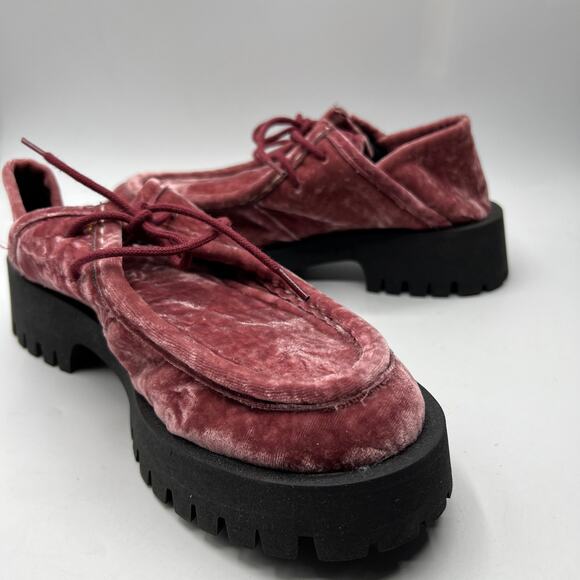 Free People Convertible Velvet Loafer Oxfords In Smoked Pink Size EU 37 / US 7 - Picture 8 of 11